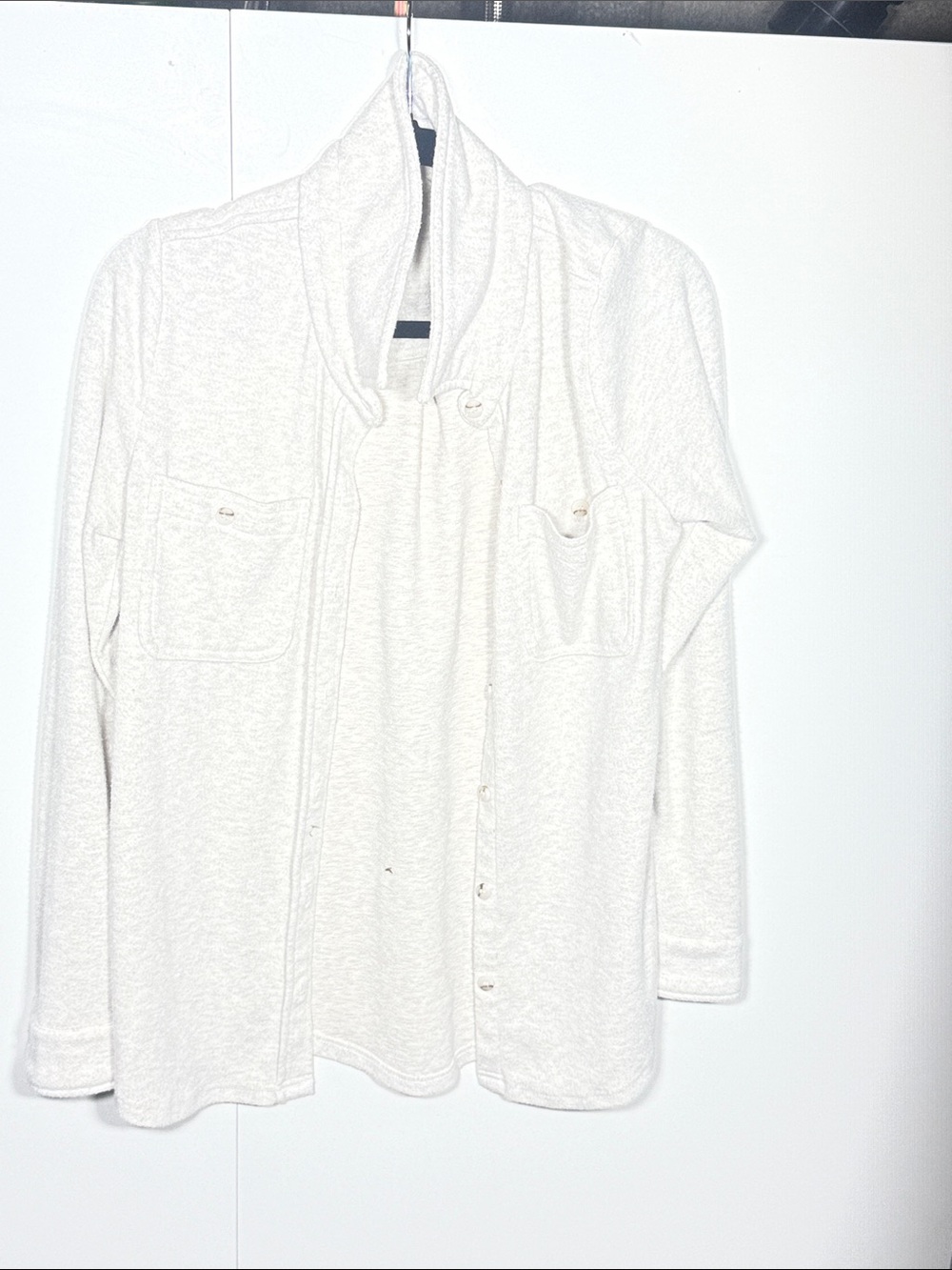 Altar'd State Cream Button-Front Shawl Collar Cardigan Jacket